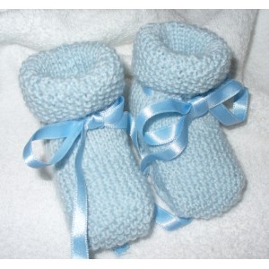 Knitting Baby Boots - Light Blue